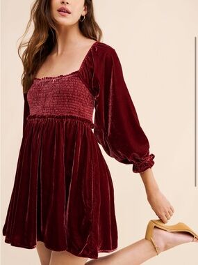 Free People Daphne Velvet Mini Dress